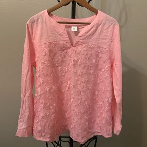 💜Yuzao 3x pink blouse with floral detail
